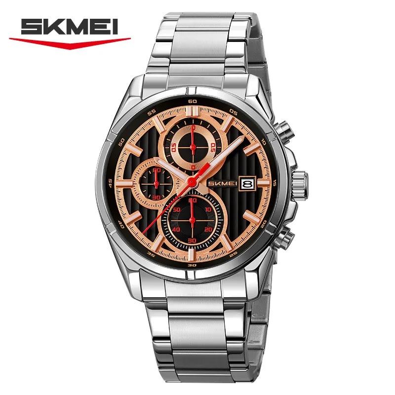 ساعة ستانلس ستيل SKMEI 9395 مقاومة للماء كاجوال كوارتز للرجال