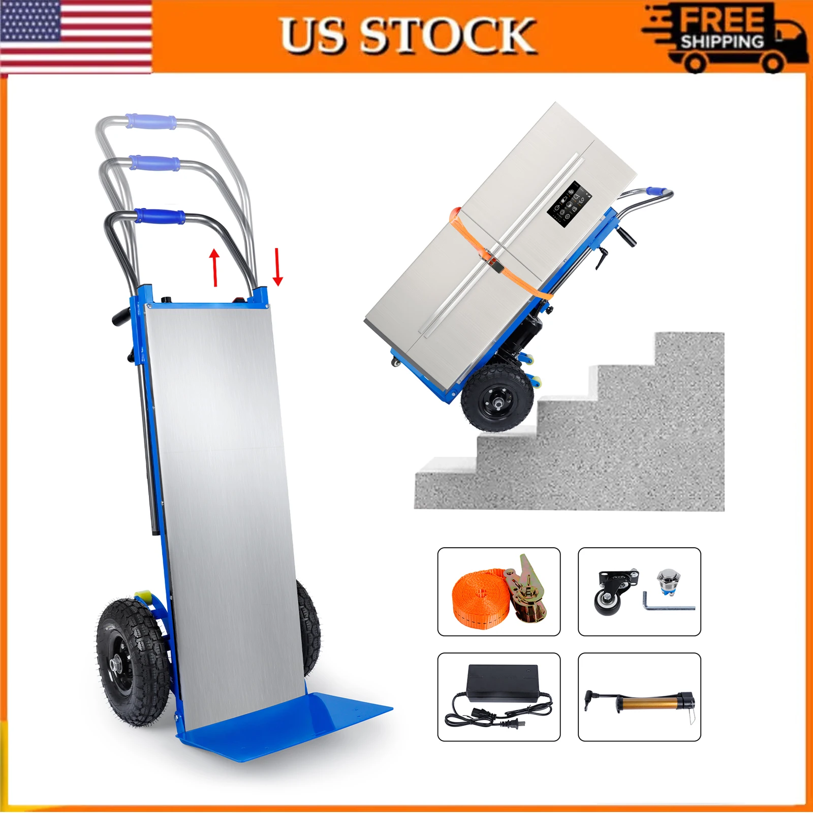 

Electric Stair Climbing Hand Trucks 441lb Capacity Aluminum Stair Climber Dolly Moving Heavy for Moving Furniture Logistics