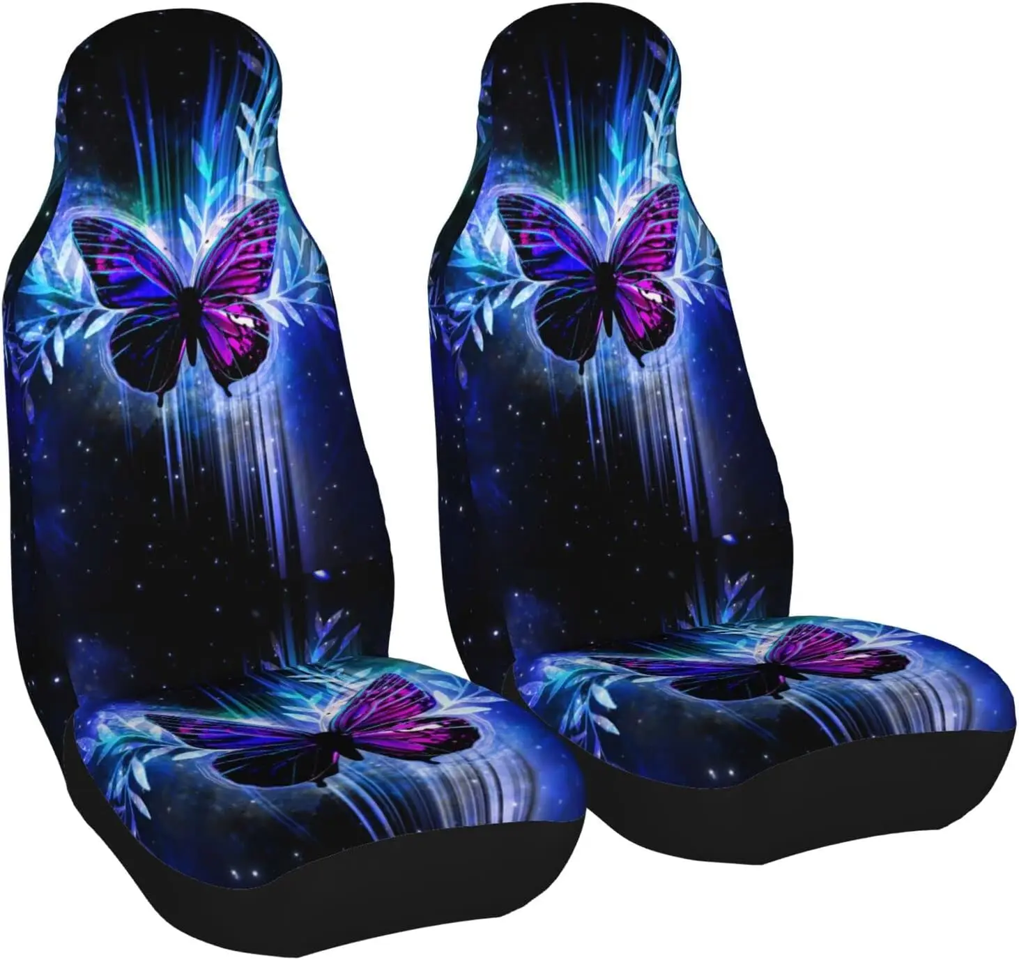 Car Seat Covers Set 2Pcs Fantasy Butterfly Universal Front Car Seats Vehicle Enterior Protector Suitable Fits Most Car Truck