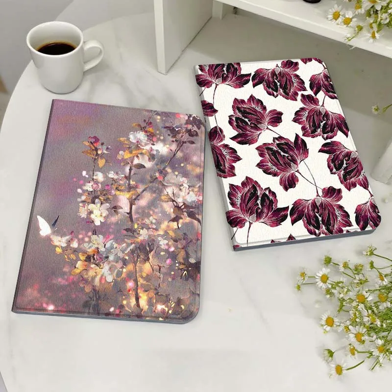 

Purple Flower Pattern Design Gift Tablet Case For Samsung Galaxy Tab S7 S8 S9 S10 FE Lite