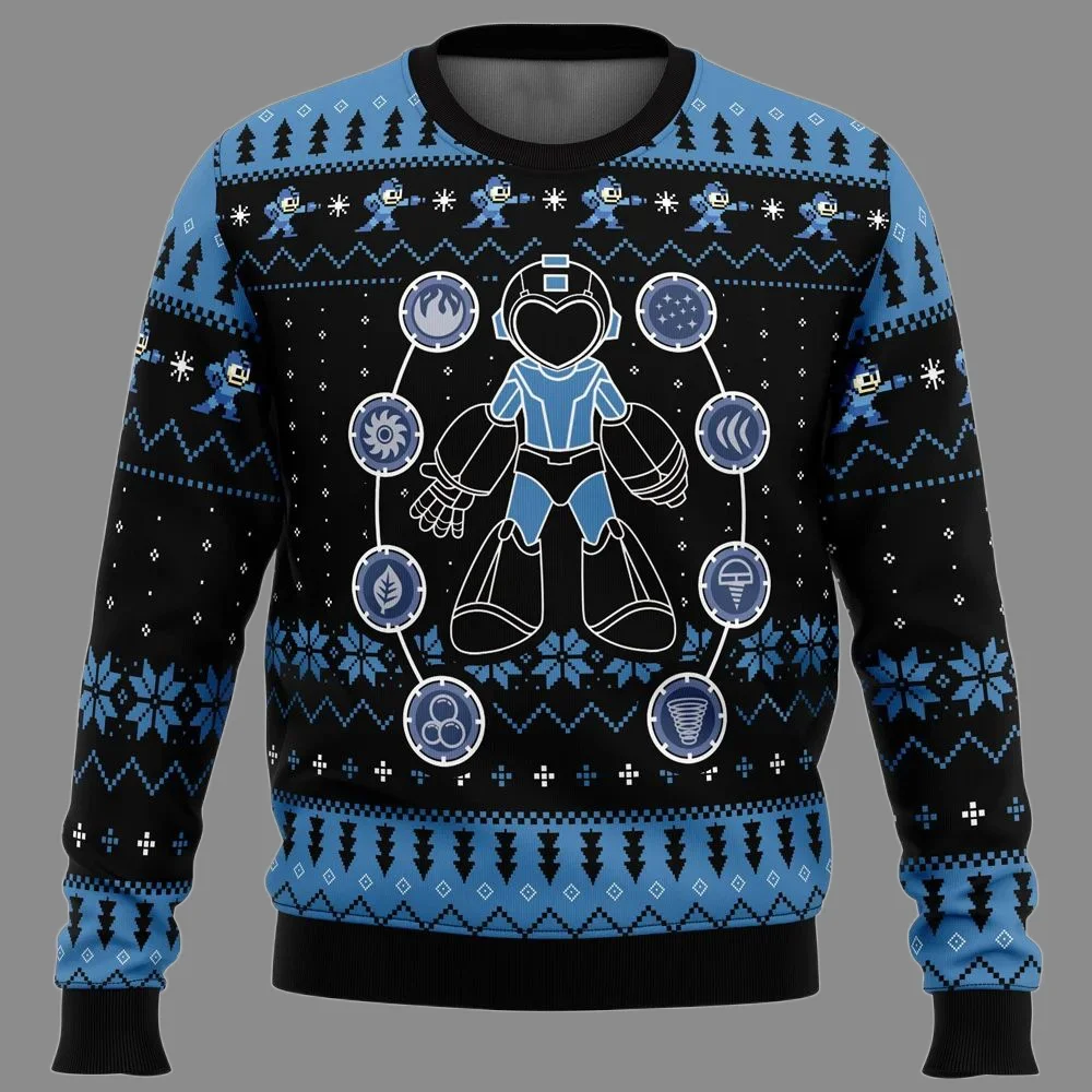 ميجا مان ميجا عطلة القبيح عيد ميلاد سعيد سترة 2025 موضة جديدة الرجال قناع السترة القمم ربيع الخريف المرأة البلوز #3