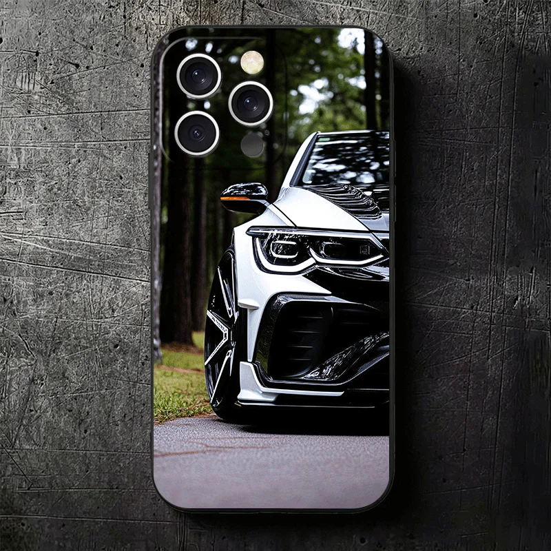 Sports Car Golf R Cool Soft Phone Case for iPhone 16 16E 17 Air 15 Pro Max 14 Plus 13 Mini 11 12 7 Black Cover Back Shell view 6