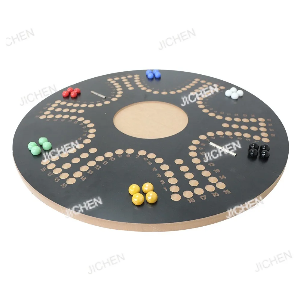 

JC 6 Player Foldable Marble Board Game Custom Size Wooden Table Game for Parties EN71 Certified Classic Original Game
