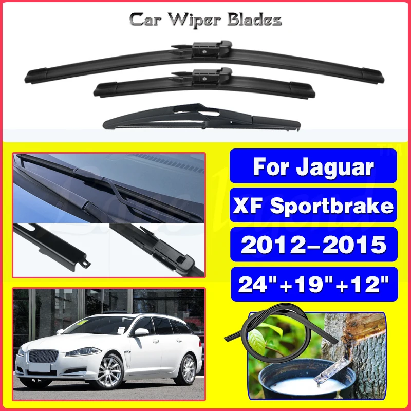 

Car Front Rear Wiper Blade For Jaguar XF Sportbrake 2012 2013 2014 2015 Windshield Windscreen Rubber Accessories 24"+19"+12"