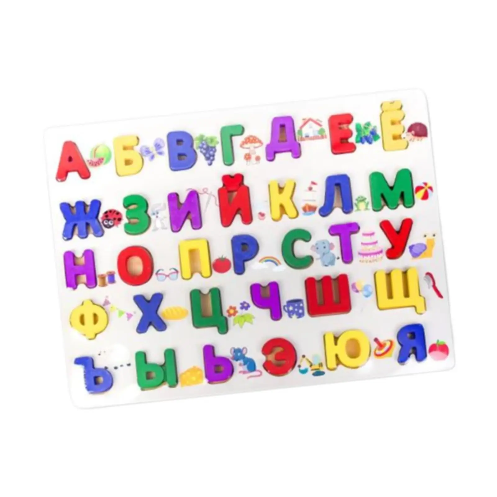 Russian Alphabet Wooden Puzzle Montessori Learning Board Educational Toy for Toddlers Early Language