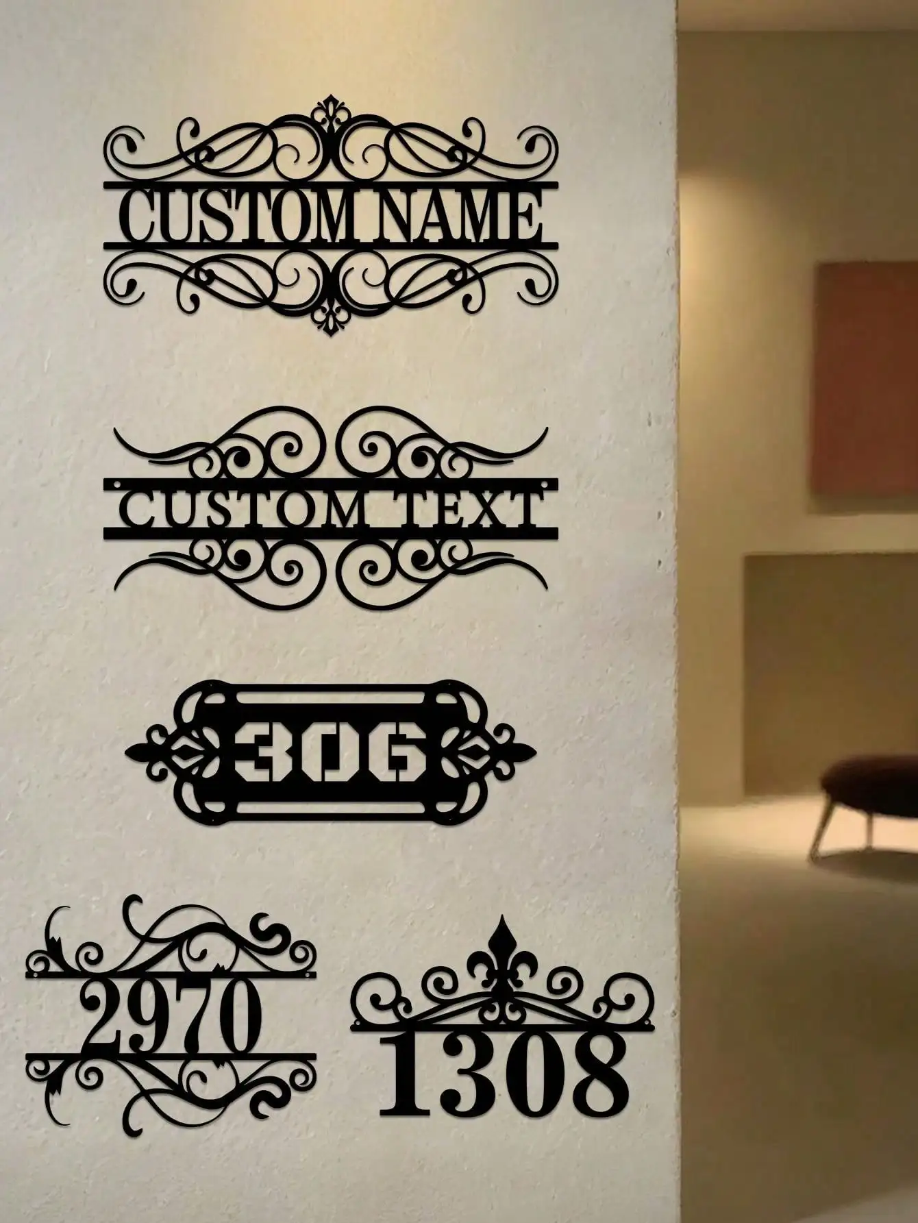 

Custom Metal Address Plaque, Personalized House Number Sign Outdoor, Reusable Detachable Yard Decor, Unique Housewarming Gift