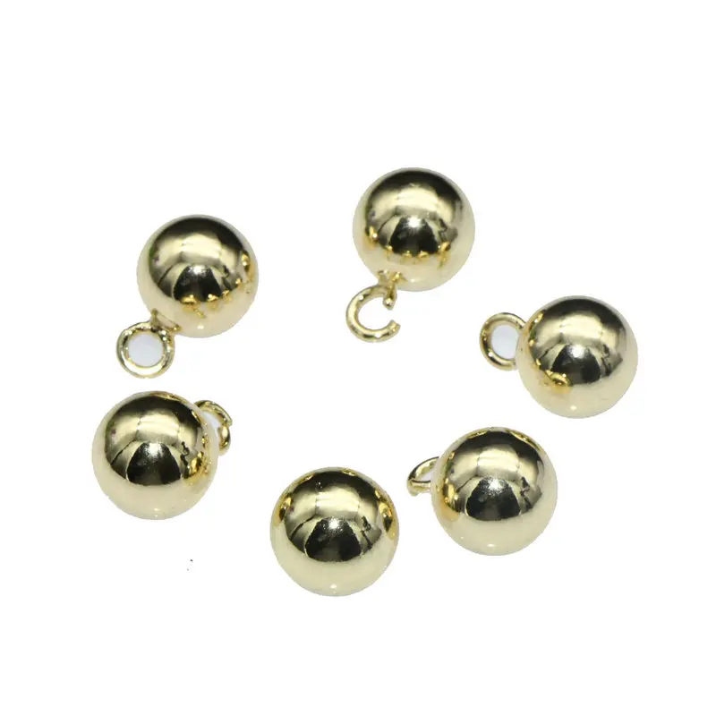 Jewelry Making Supplies High Quality Color Remain Gold Plated Empty Round Ball Pendant Charms for DIY Women Earring Necklace