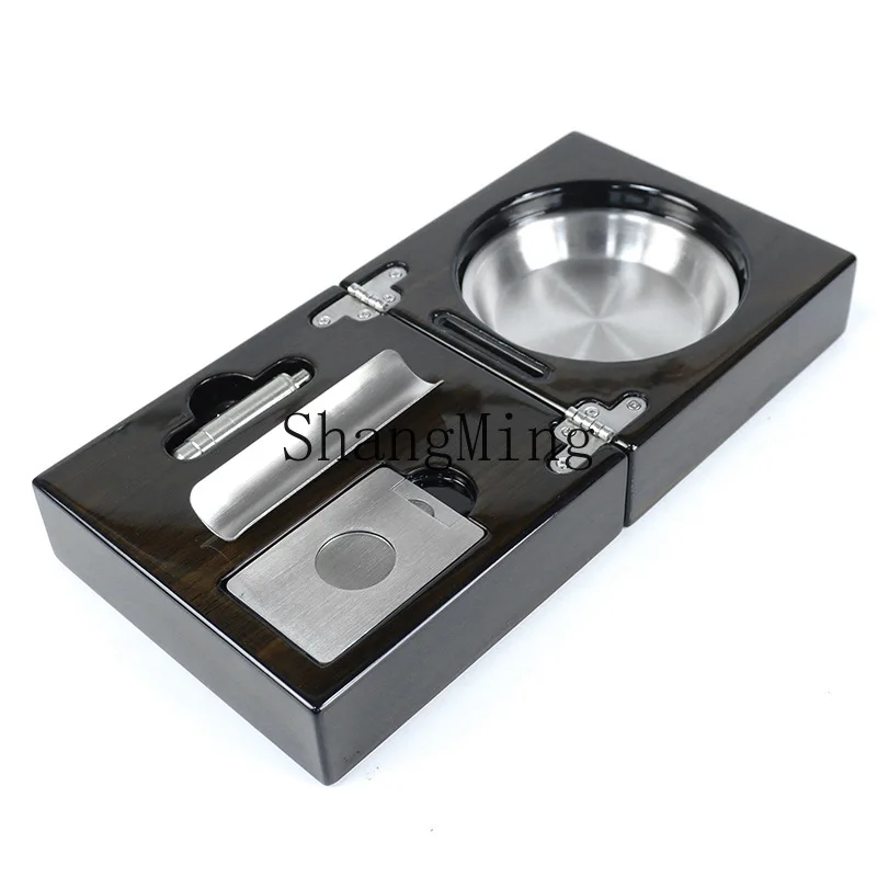 

DSA cigar gift box packaging box, square piano paint antique storage gift box, cigar flip ashtray.