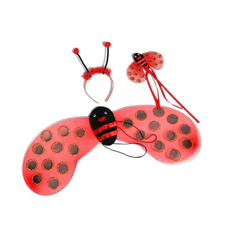 Children's performance costume dance bee wings angel ladybug four piece set yellow performance costume stage props
