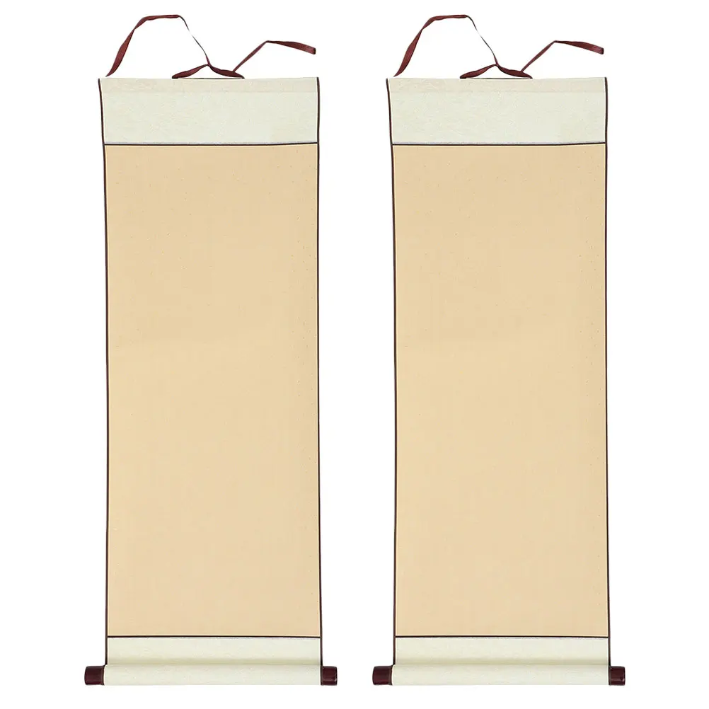 

2 Pcs Scroll Blank Calligraphy Painting Rolls Durable Rice Paper Chinese Watercolor Work Sketch Pad Drawing Book