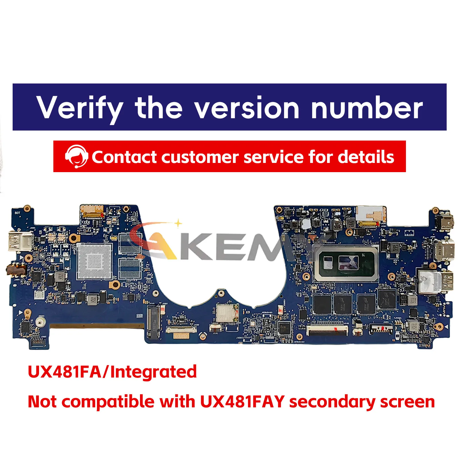 UX481FA Laptop Motherboard For ASUS ZenBook Duo UX481FL UX481F UX4000F Mainboard 10th Gen I3 i5 i7 tests OK stk fast shipping