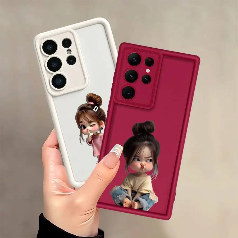 Phone Cover Case for Samsung Galaxy S26 S23 S21 S24 ultra S22 Plus S20 FE S25 Note 20 Ultra Cartoon Funny Girl