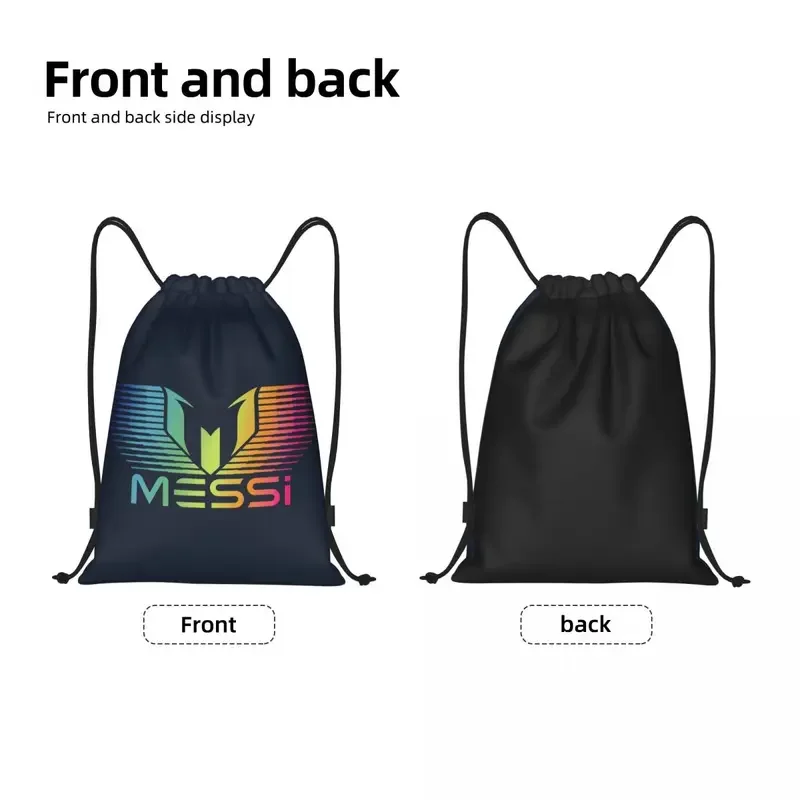 Custom Messis 10 rainbow drawstring bags women men lightweight sports gym storage backpack