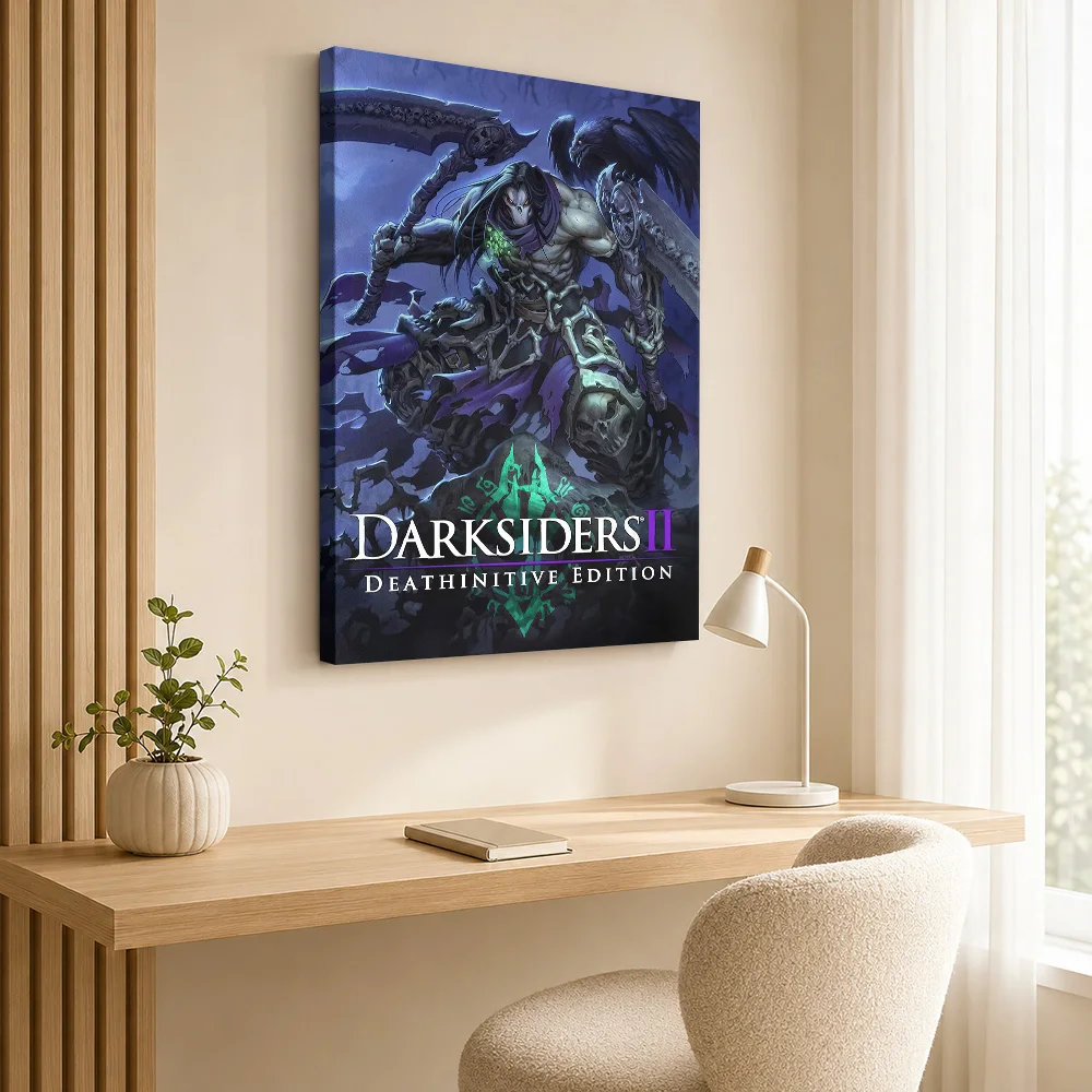 Darksiders II Deathinitive Edition Cover Art Canvas Painting Poster Custom Gaming Anime Canvas Wall Art for Teen Bedroom Decor
