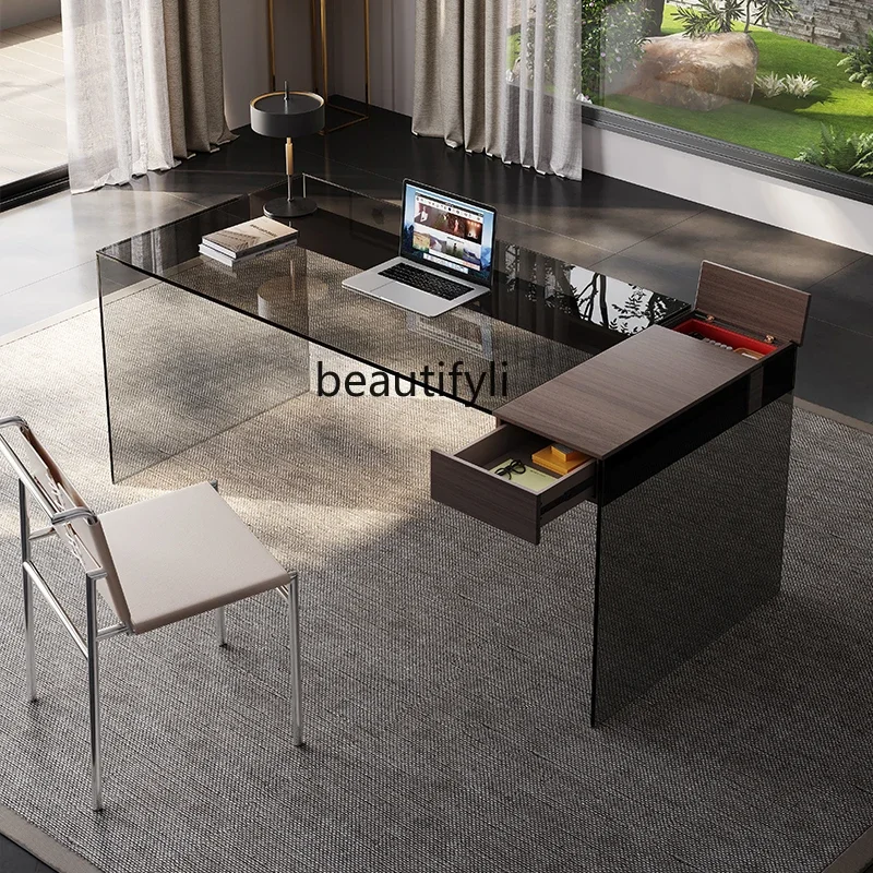 Italian Minimalist Desk Light Luxury Modern Floating Home Study High-end Office Desk Creative Artistic Computer Desk