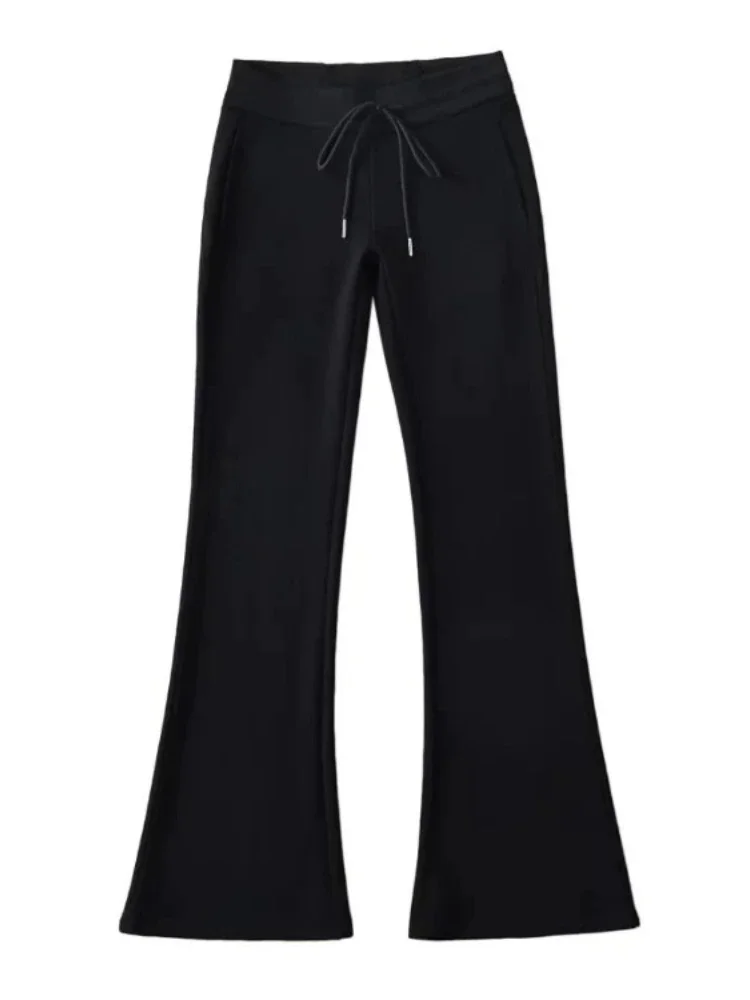 Pantalon de survêtement japonais décontracté pour femme, pantalon à jambe large, poches assorties, vintage, monochromatique, streetwear simple, automne, Y2K, fjer