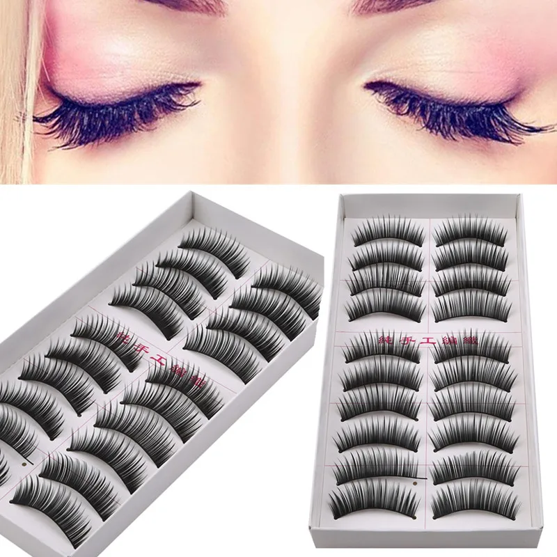 10 Pairs Natural False Eyelashes Fake Lashes Long Makeup 3d Mink Lashes Extension Eyelash Mink Eyelashes Beauty Extensions Tools