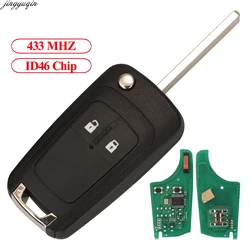 Jingyuqin telecomando chiave dell'automobile 433MHZ ID46 PCF7941A per Opel Vauxhall Astra H Corsa D Meriva B Vectra C G4-AM433TX 2BTNS Fob