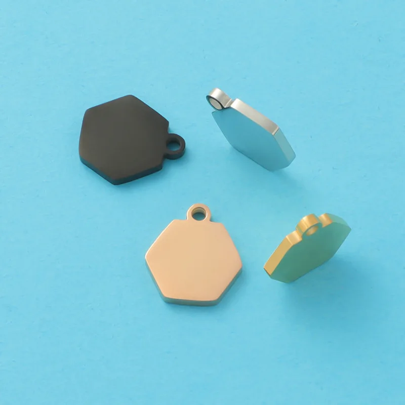

10Pcs/Lot Mirror Polish Stainless Steel Rhomboid Pendant Handmade Jewelry For DIY Necklace Charms Lovers Gifts