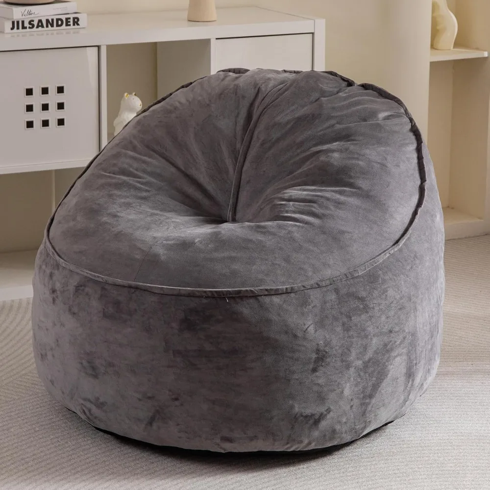 

Adult bean bag chair, Sherpa lazy sofa, giant bean bag chair with pockets, living room bean bag sofa, accent chair