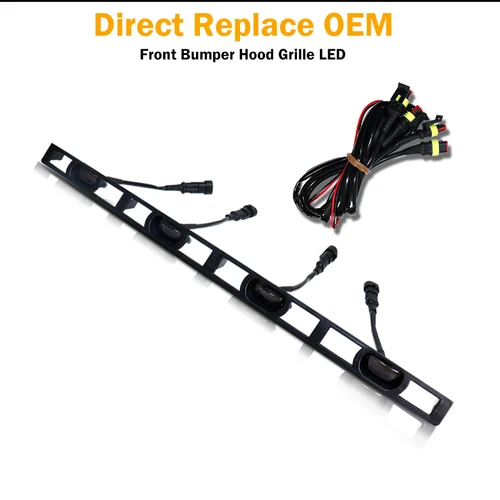 Imagen 2 del producto Luz LED ámbar/blanca para rejilla delantera de coche, Kit de arnés de cableado para Toyota Tacoma, parachoques delantero, luces de rejilla del capó, 12V, 2012-2015