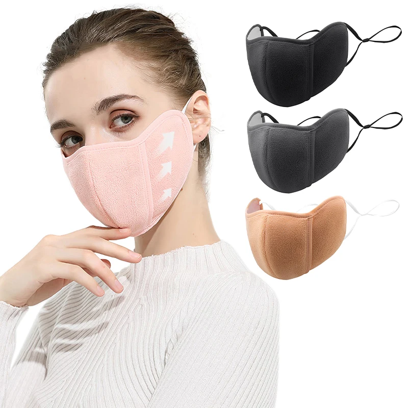 Winter Half Face Mask Cold-proof Mask Winter Fleece Warm Masks Outdoor Windproof Hiking Camping Cycling Ski Breathable Mask