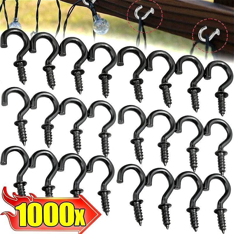 

Screw-in Hooks Festival Light String Hanging Hooks Multi-purpose Heavy Duty Iron Hook Keys Towels Wall Organizer Screws Fastener