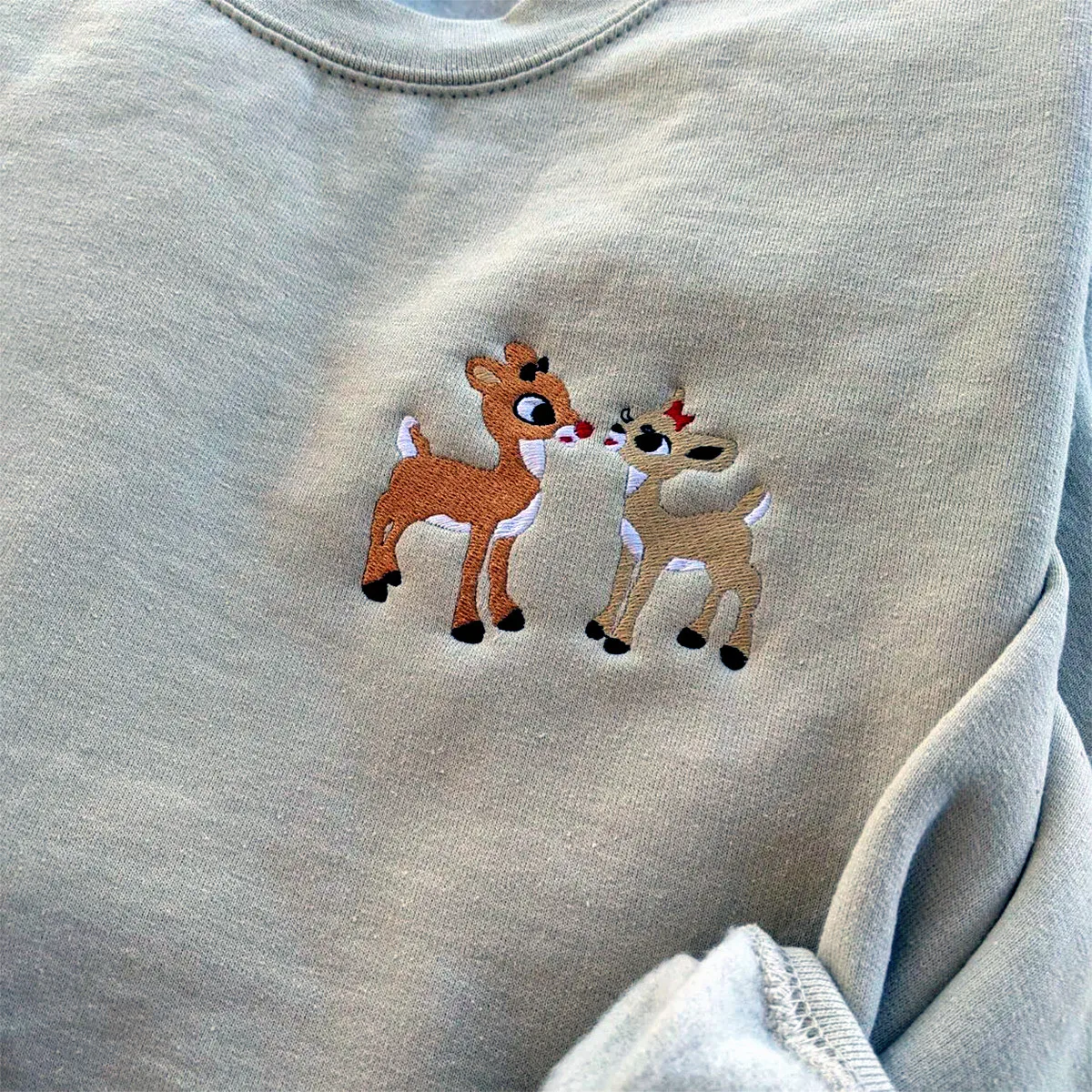 

Новое поступление, милые оленей, вышитые винтажные толстовки с круглым вырезом, свободные толстые теплые пуловеры с длинными рукавами, рождественские джемперы