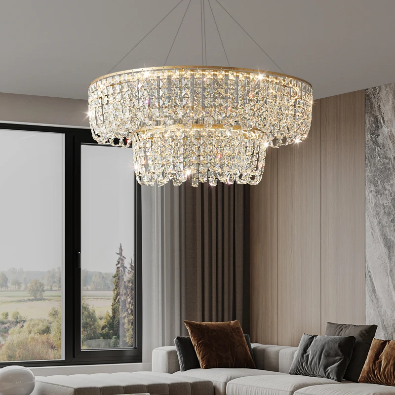 

French All Copper Crystal Lamp Living Room Main Light Simple Lighting Designer Tassel Light Luxury Bedroom Dining Room Light Adv
