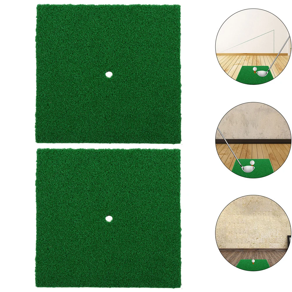 

2Pcs Golfing Practice Mat Professional Tool for Skill Improvement Anytime Anywhere Golfs Hitting Mat Golfing Training Aid