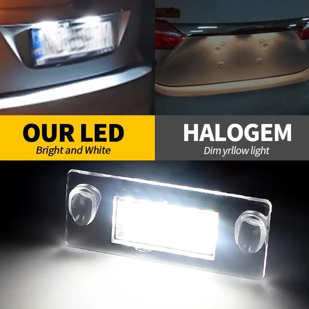 

2pcs LED Number Plate Light For Audi A4 B5 A3/8L Error Free Rear License Plate Lamp Avant Car Novelty Accessories