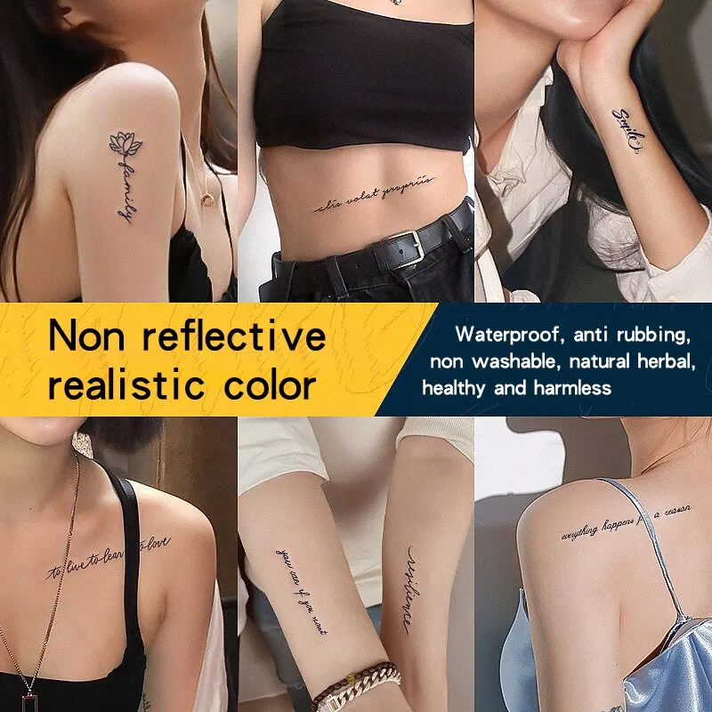 Tattoo Sticker Disposable Herbal Juice Semi Permanent Waterproof Collabone Tattoo Sticker 30 Painless Safe Tattoo Patterns Sexy