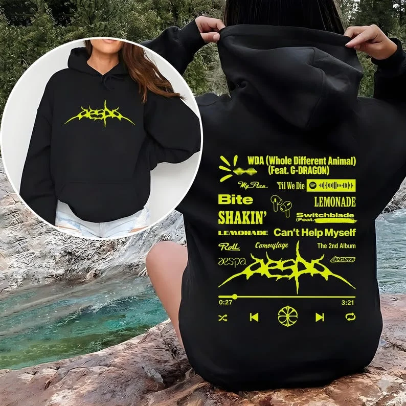 2026 Aespa Synk Complixity Live Tour Men's and Women's Cotton Y2K Clothing Fashion High Quality Hoodie Top
