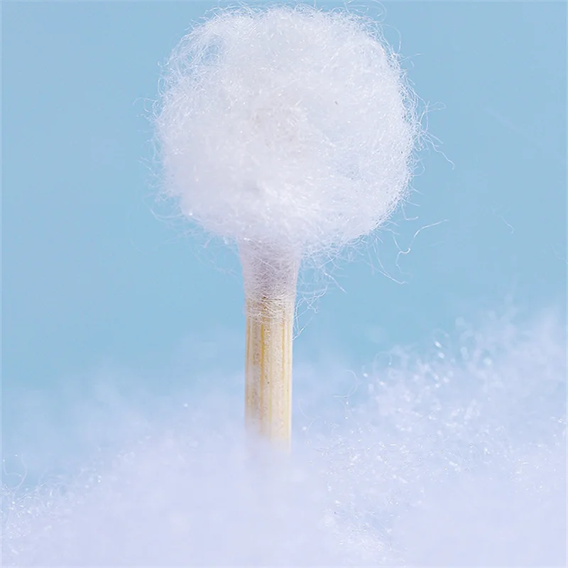 新 100/300/500/1000 個双頭綿棒女性メイク綿棒先端木製スティック鼻耳クリーニングヘルスケアツール