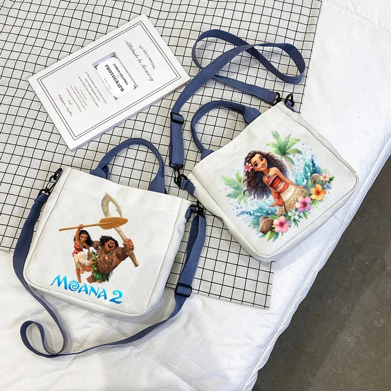 Disney Moana 2 Shoulder Bag Boy Girl Anime Cartoon Crossbody Bag Student Fashion Cool Large Capacity Stationery Bag Handbag Gift