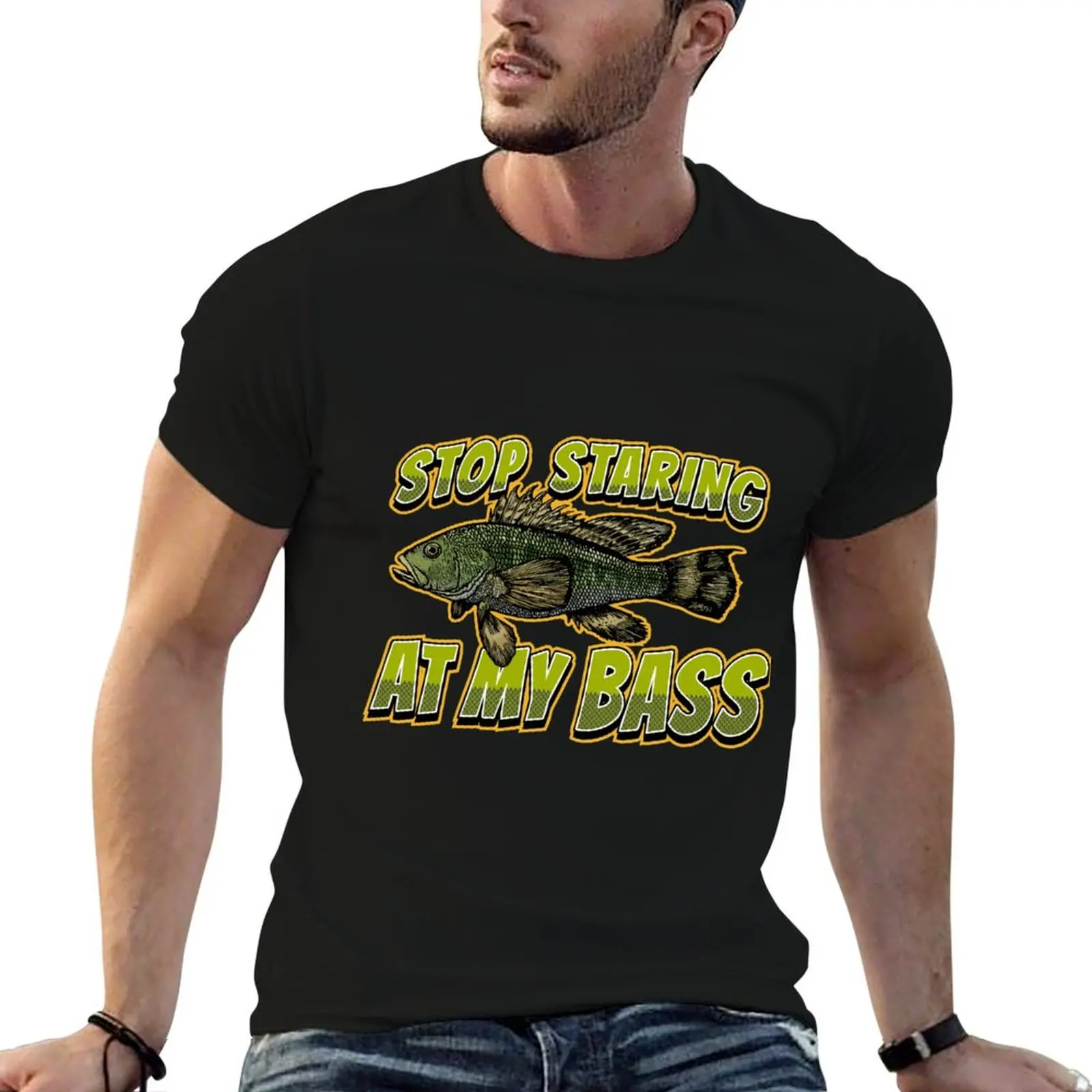 

Bass Fishing cotton Fashion shirts T-Shirt 100% shirts graphic t t mens