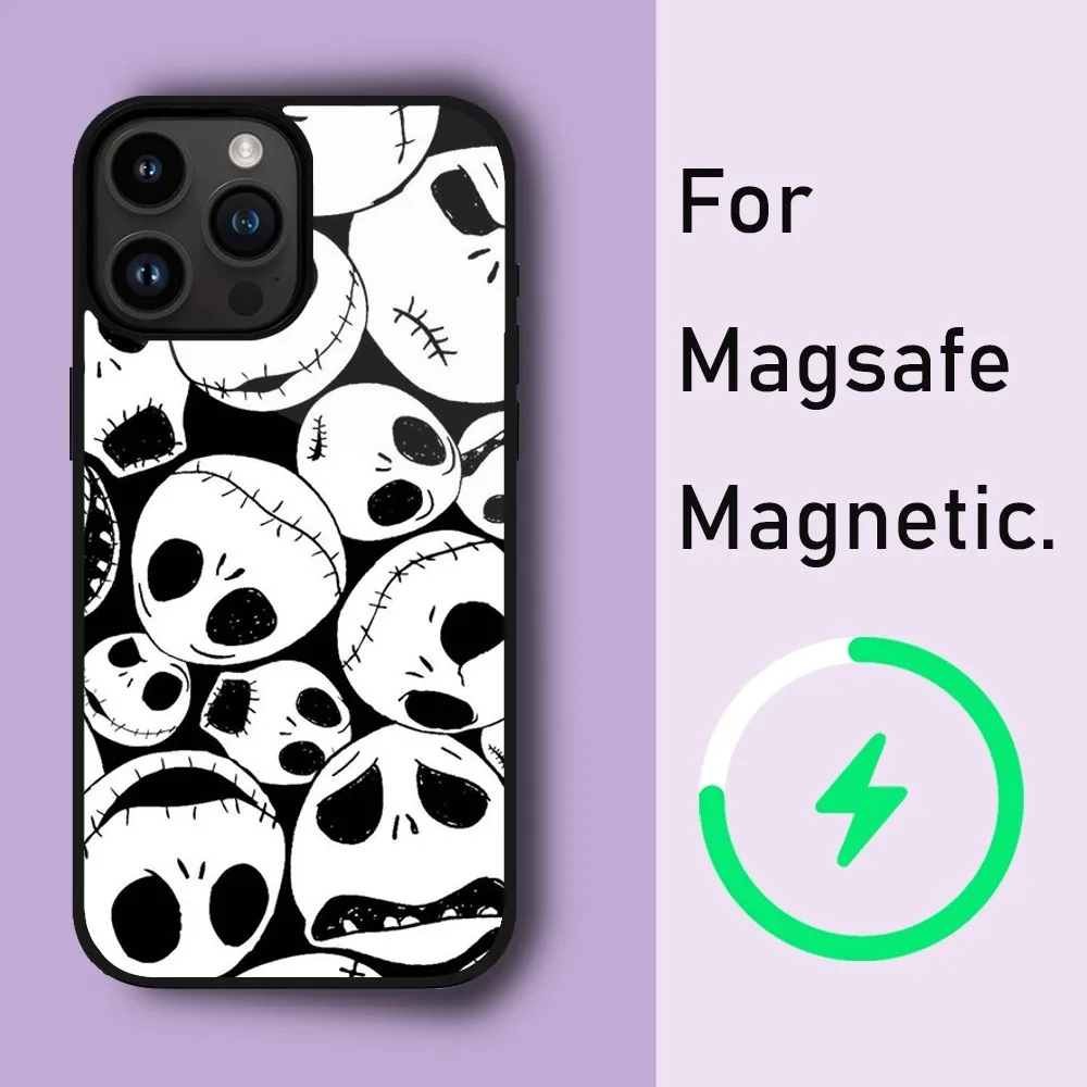 MINISO DISNEY Jack Skellington Phone Case For iPhone 15 14 13 12 11 Pro Max Plus Phone Magnetic for Macsafe Cases Cover image 2