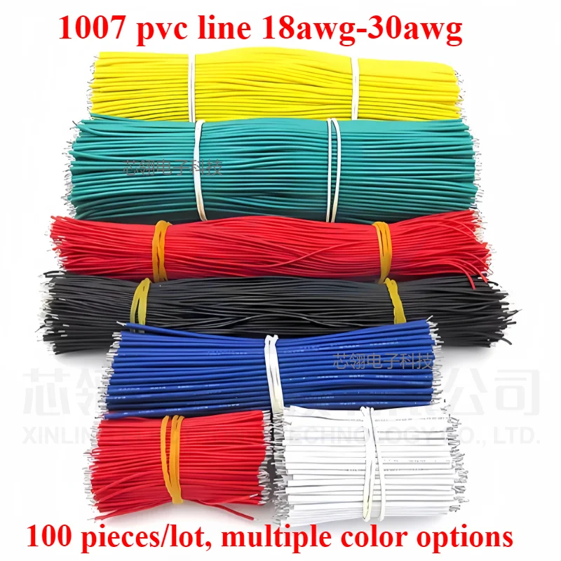 Tin-Plated Breadboard PCB Solder Cable 18AWG-30awg Jumper Wire Cable Tin Conductor Wires Double Head PCB Solder Cable 1007pvc