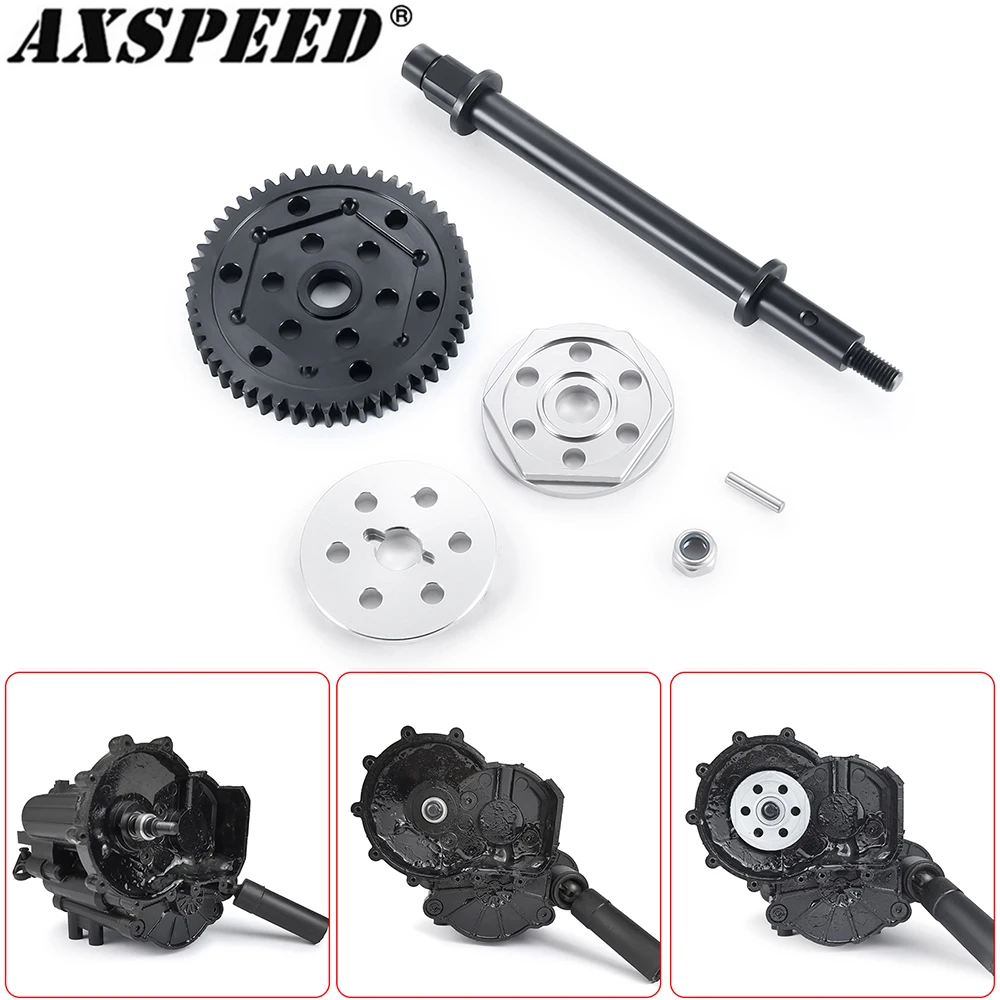 

AXSPEED Steel Motor Gear 52T Transmission Case Gear Modification Kit for 1/6 Axial SCX6 AXI05000 AXI05001 JLU Truck Buggy Parts