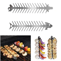 Skewers Barbecue Reusable Grill Stainless Steel  Kebab BBQ Camping Kitchen Tools