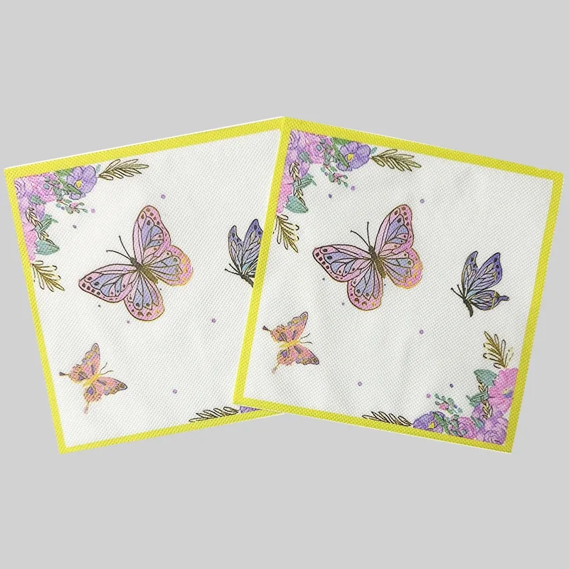 New Colourful Butterfly Creative Theme Printed Napkin Floral Holiday Party Decoration Paper Placemat 10/20pcs/Pac 33*33cm 2-Ply