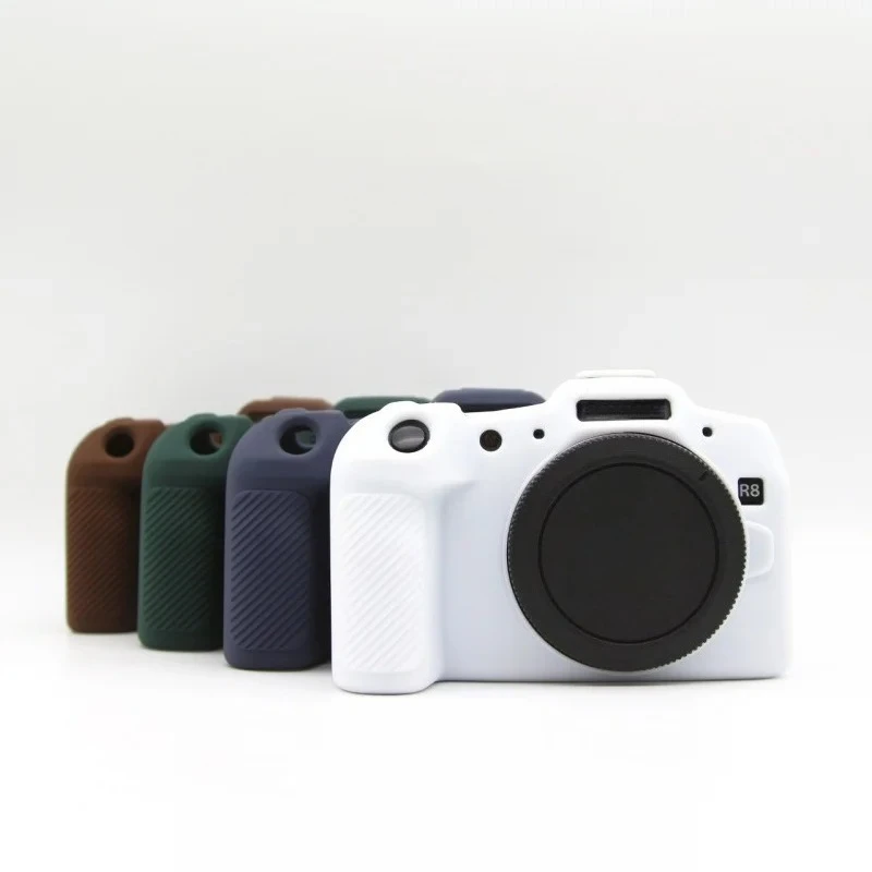 DSLR حامي الكاميرا غطاء من السيليكون الملحقات حقيبة الكاميرا، لكانون R8 حقيبة مطاطية ناعمة غطاء الجسم + فيلم مقسى مجاني