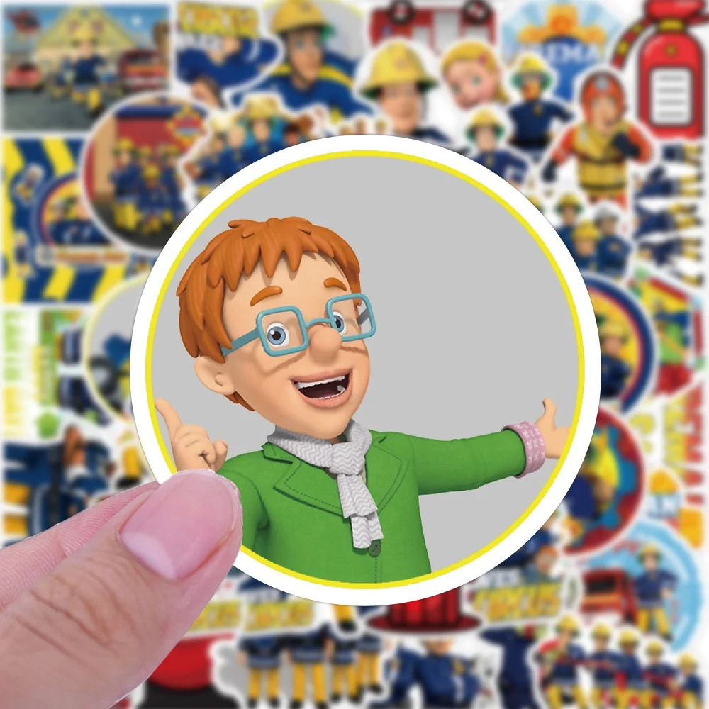 10/30/50PCS Safety Education Fireman Sam Cartoon Stickers DIY Laptop Luggage Skateboard Graffiti Decals Sticker for Kid Toys