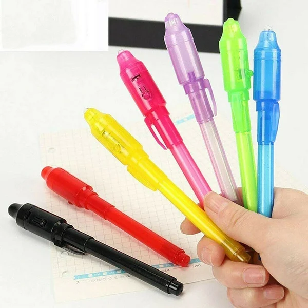 Leuchtendes Licht unsichtbare Tinte Stift Text marker Stift Zeichnung Geheimnis lernen magischen Stift für Kinder Party begünstigt Ideen Geschenke Neuheit Spielzeug – Detail 4