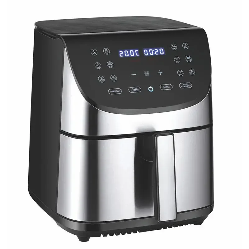 Stainless Steel Digital Air Fryer with 12 Presets Smart Preheat and Multiple Capacities 5L 6L 6.5L 7L