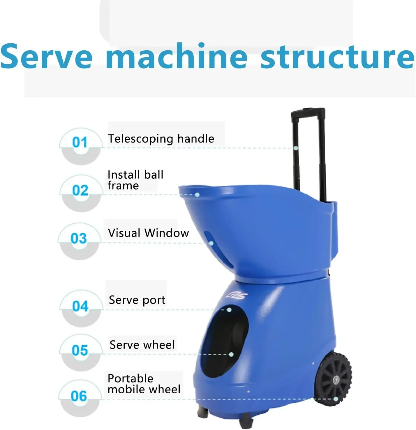 آلة كرة التنس المحمولة الأوتوماتيكية، مدرب تنس عالي السعة للتحكم عن بعد للممارسة الفردية وجميع اللاعبين على المستويات #3