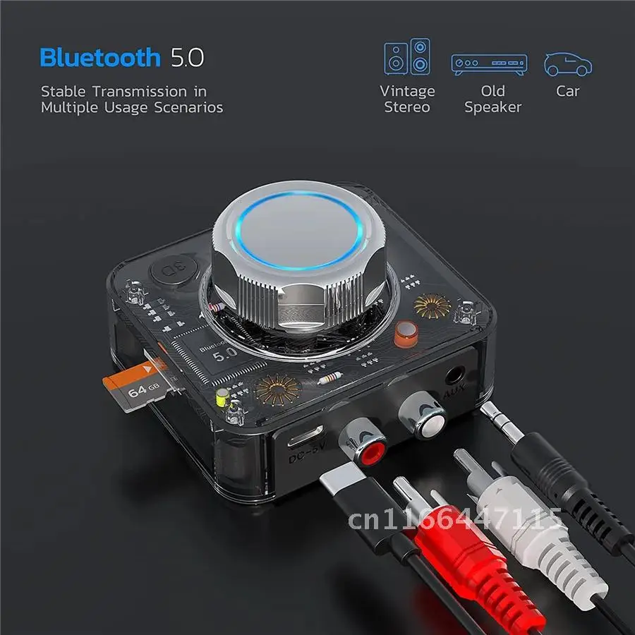 

Bluetooth 5.0 Audio Receiver SD TF Card RCA 3.5mm AUX Jack 3D Stereo Music Wireless Adapter For Car Speaker Headphone Auto ON