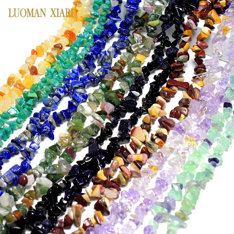 Length 34.5\'\' Natural Gravel Irregular Stone Beads For Jewelry Making Crystal Agates Tourmalines DIY Bracelet Necklace 5-8mm