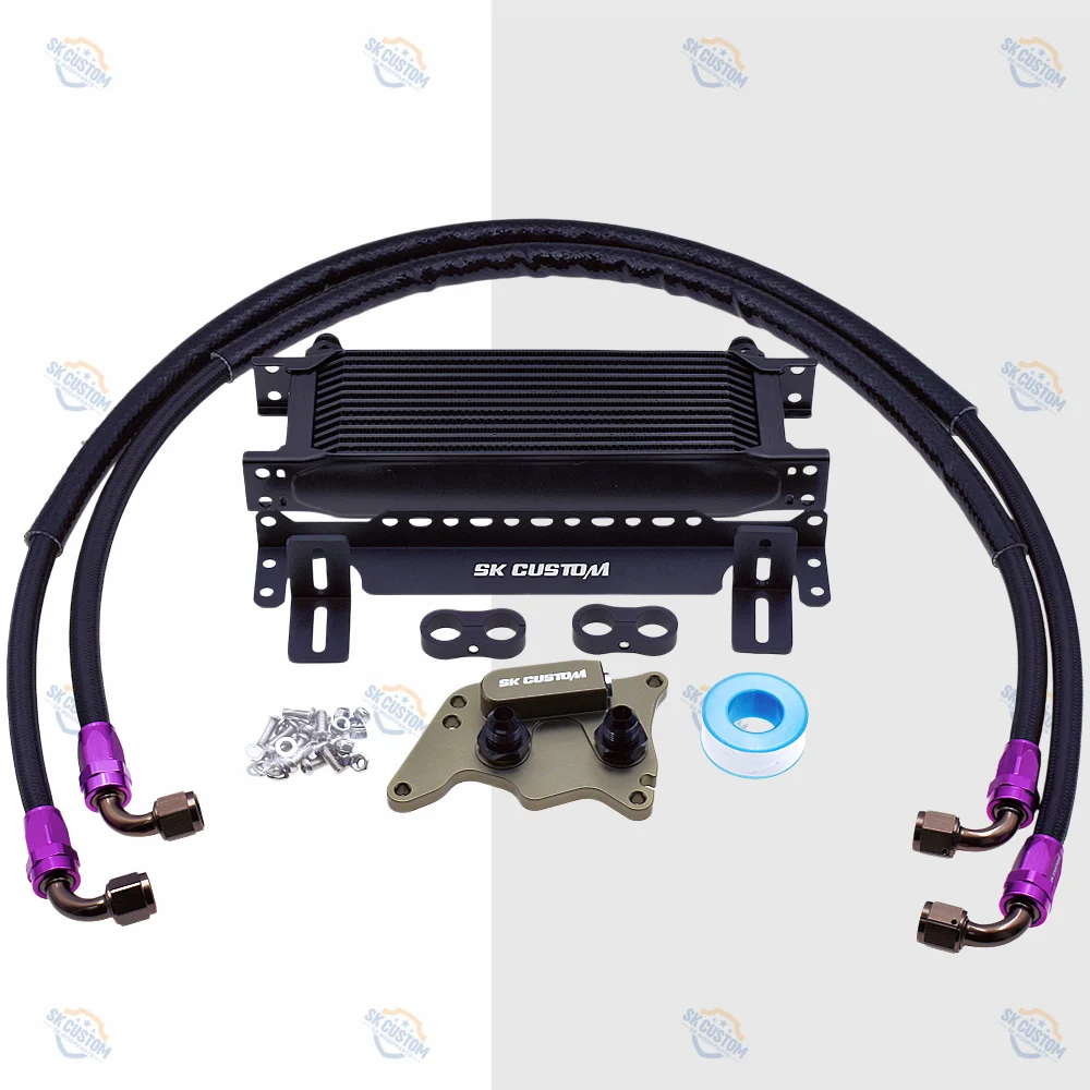 SK CUSTOM For MINI R55 R56 R57 R58 R59 R60 R61 N14 N18 1.6T Engine Oil Cooler Kit Adapter Engine Oil radiator Kit Aluminum Alloy