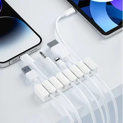 Cable Clip Cord Organizer Black Cable Management Cord Clip Silicone Self-Adhesive Charger Cord Clip for Bedside Table Compartmen